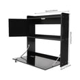 thumbnail image 2 of Black PVC 58x20x60cm Wall-Mounted Folding Table Cabinet Double Storage Wall Cabinet With Lock, 2 of 9