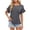 Gray, variant on ChaoHeng Womens Summer Tops with Sleeves Women's Round-neck Stylish Lace Plain-checkered Knitted T-shirt for Casual Wear Tops Wine S