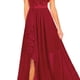 thumbnail image 2 of Vestido de noche para mujer, largo, elegante, de encaje, para cóctel, liso, largo, cuello redondo, manga media, vestido de novia con cremallera, vestido de novia, vestido de dama de honor, 2 of 5