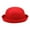 Red, variant on Elegant Adults Solid Hat Roll Up Brim Panama Bowler Hat Bucket Hat Mens Womens Classic Wool Round Bowler Hats Cap