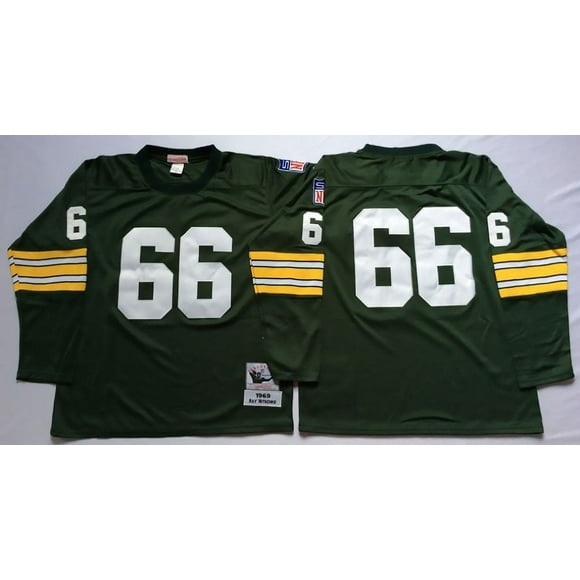 Mens Green Bay Packers #66 Vintage Football Jersey Green
