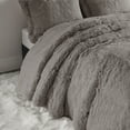 thumbnail image 4 of Intelligent Design Polyester Solid Shaggy Fur Twin Duvet Cover Set in Gray, 4 of 11