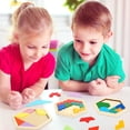 thumbnail image 3 of Puzle hexagonal de madera Jerify para niños, paquete de 5 unidades, geometría, regalo, 3 of 6