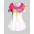 thumbnail image 2 of Camiseta Salpicadura de Pintura Tamaño Grande Rosegal Camisetas tallas grandes, 2 of 5