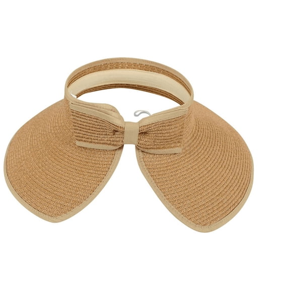 Women's Wide Brim Roll-up Straw Sun Hat Sun Visor