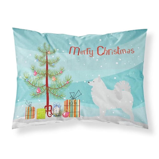 Carolines Treasures BB2977PILLOWCASE Samoyed Merry Christmas Tree Fabric Standard Pillowcase