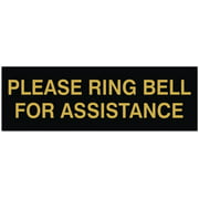 Please Ring Bell for Assistance Sign - Black/Gold - Medium