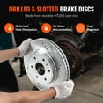 thumbnail image 5 of KFFKFF Front Brake Assembly for 2007-2017 Chevy Traverse, Buick Enclave, GMC Acadia, Saturn Outlook, Includes 12.8" Drilled & Slotted Rotors with Ceramic Pads, 5 of 9