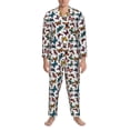 thumbnail image 3 of Balery Cute Butterfly Pijama para Hombre de Dos Piezas con Manga Larga, Conjunto de Dormir y Descanso Suave con Bolsillos-Large, 3 of 7