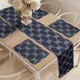 thumbnail image 2 of Ambesonne Navy Blue Table Runner & Placemats, Navy Inspired Knot, Placemat 4 pcs + Runner 16"x90", Dark Blue Cream, 2 of 2