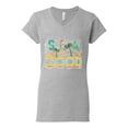 thumbnail image 2 of Wild Bobby Sea The Good Surfboard Sun Rise Good Vibes Nature Lover Women Standard V-Neck Tee, Heather Grey, Small, 2 of 6