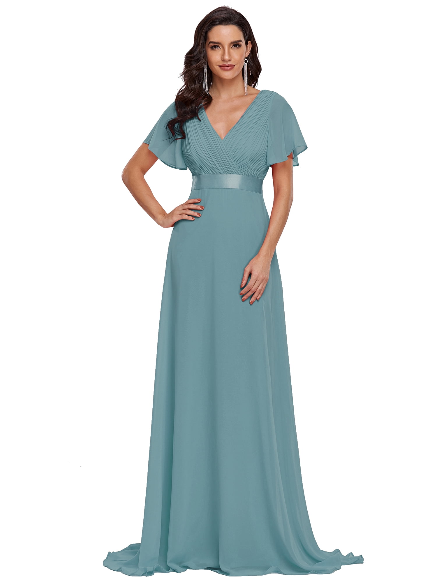 dusty blue mother of the bride dress