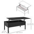 thumbnail image 2 of HOMCOM Table Basse Moderne de 39 Pouces à Plateau Relevable avec Compartiment de Rangement Caché, 2 of 4