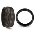 thumbnail image 3 of Mens Black Titanium Grooved Waves Band Ring (10mm), 3 of 4