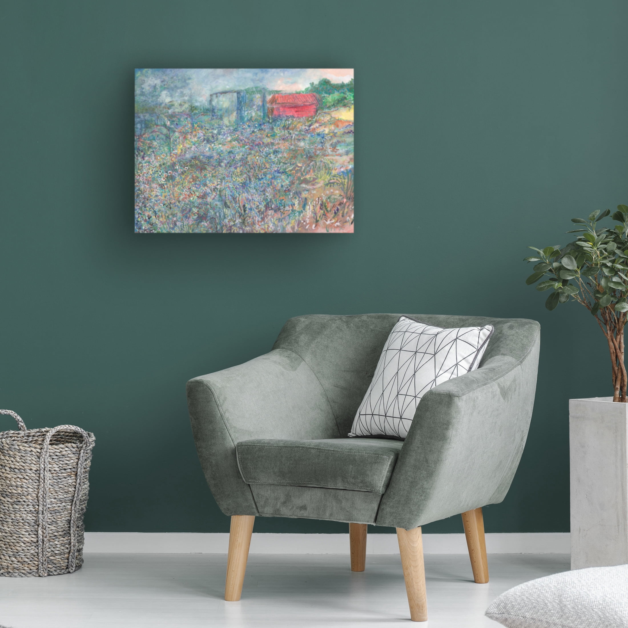 Canvas Wall Art - Ellen Kossoff 'Zs Garden' Wall Art for Living Room, Bedroom, or Office Décor by Trademark Fine Art - 19 x 14 Inches