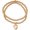 Gold Heart, variant on 14k Gold Plated Stone combine with Pearl Handmade Elastic Two Pcs Bracelet for, Crystal, Style T7837