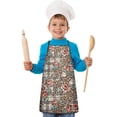 thumbnail image 2 of Pioneer Flower Floral Print Pattern Kids Aprons for Girls and Boys,Adjustable Neck Strap Toddler Aprons for Kids Cooking Baking, 2 of 7