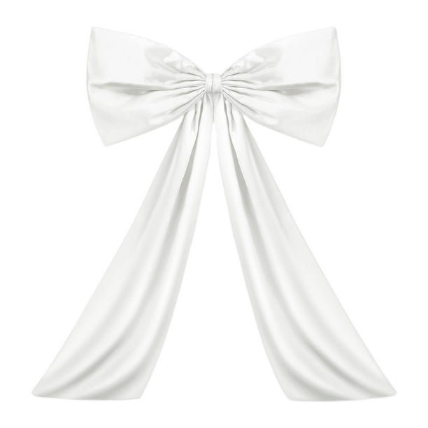 Decoración de pared con lazo grande para habitación, telón de fondo ornamental para niña y mujer, lazo de cinta blanco