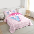 thumbnail image 3 of Feelyou Initial V Letter Twin Comforter Sets, Teen Kid Bow-tie Ribbon Bedding Set, 2pcs, 3 of 8