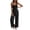 Black, variant on One Piece Jumpsuits For Women Strapless Smocked Casual Rompers Tube Top Wide Leg Jumpsuit Elastic High Waist Textured Fabric Romper With Pockets Army Green S
