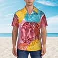 thumbnail image 4 of Disketp Hawaiian Shirts For Men,Colorful Wool Balls Print Mens Casual Short Sleeve Button Down Shirts Beach Shirt, 4 of 8