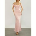 thumbnail image 3 of Biezeib Women's Summer Long Evening Dress Pink Backless Off Shoulder Strapless Ruffle Dress, 3 of 6