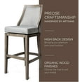 thumbnail image 5 of Maven Lane Vienna Bar Stool, Reclaimed Oak Finish w/ Ash Grey Fabric Upholstery, 5 of 8