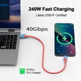 thumbnail image 2 of Cable Thunderbolt 4 Leehitech 240 W 30 cm (1 pie) USB 4, paquete de 2, 2 of 8
