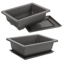 2 Sets Potted Planter for Small Succulents House Plants Pots Rectangle Indoor Orchid Nursery Plastic Bonsai Office