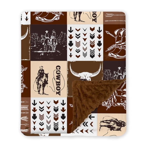 Manta para bebé locobird estilo vaquero western 76x102 cm suave y cálida