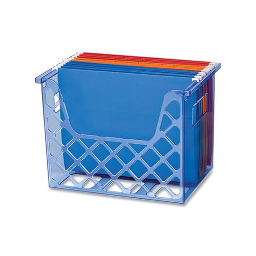 Blue Glacier Desktop File Organizer 1 Section, Letter-Size, 8.63" Long, Translucent Blue