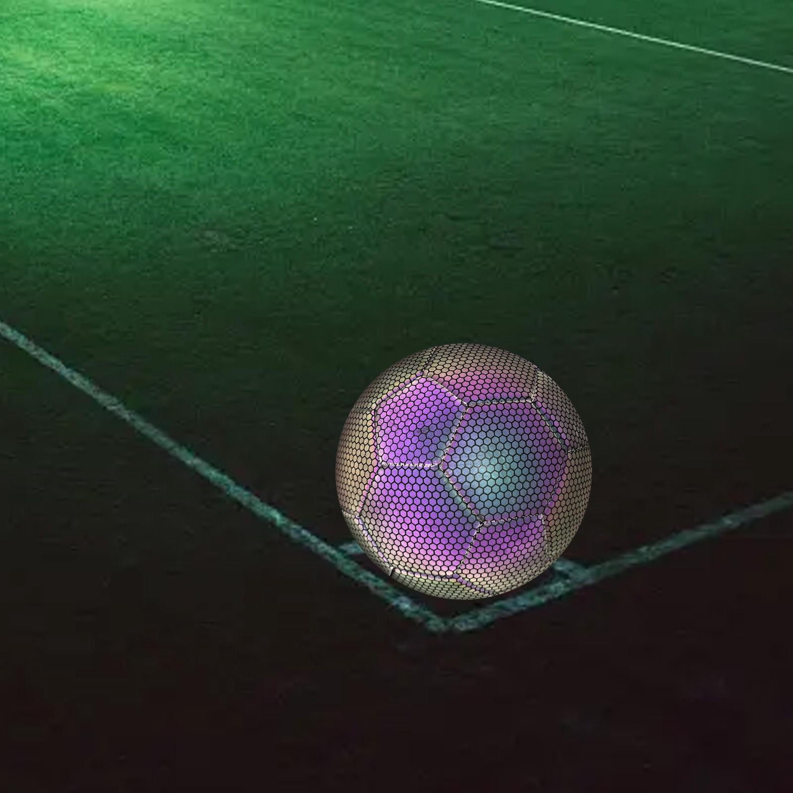 Baoblaze Holographic Reflective Soccer Ball Professional Luminous Official Match Ball