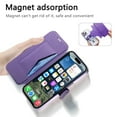 thumbnail image 4 of for iPhone 12 Wallet Case with Camera Lens Protector Film, Clear Magnetic Phone Cover Compatible with Mag-Safe Charging, RFID Blocking PU Leather Case with Card Holder Flip Kickstand, Purple, 4 of 11