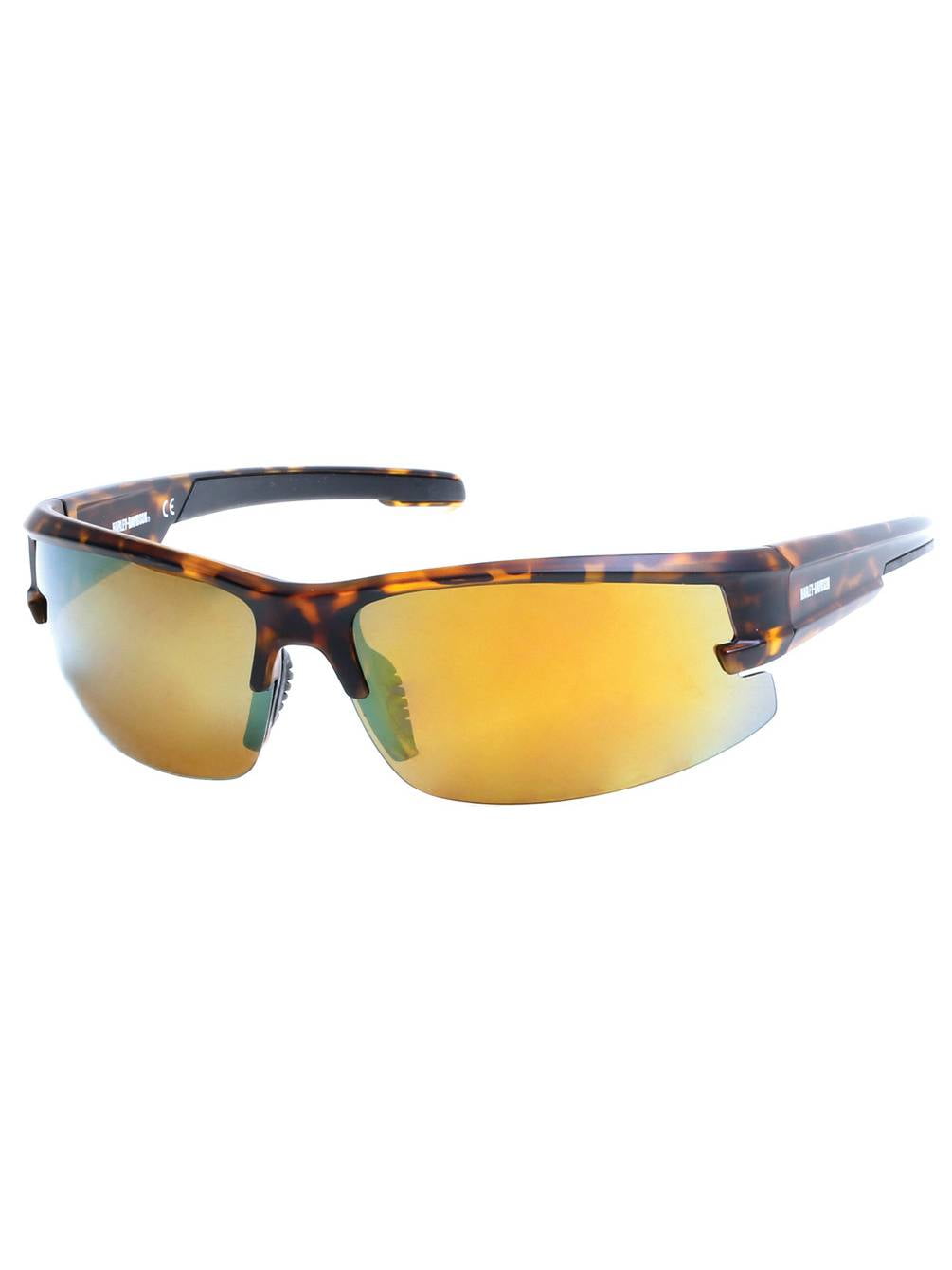 HarleyDavidson Mens SemiRimless Mirror Polarized Sunglasses, Bronze Flash Lens, Harley