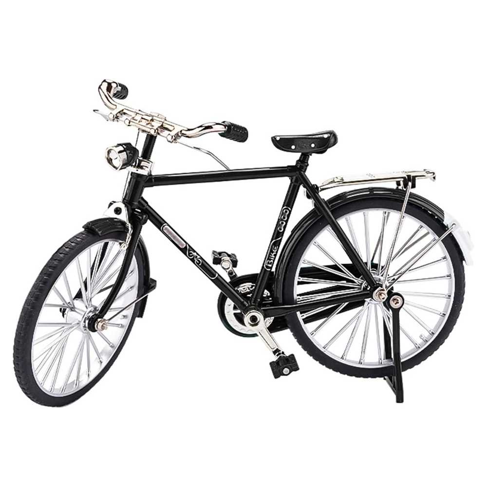 Retro Small Simulated Bicycle Model Tabletop Decor Antique Black Green 