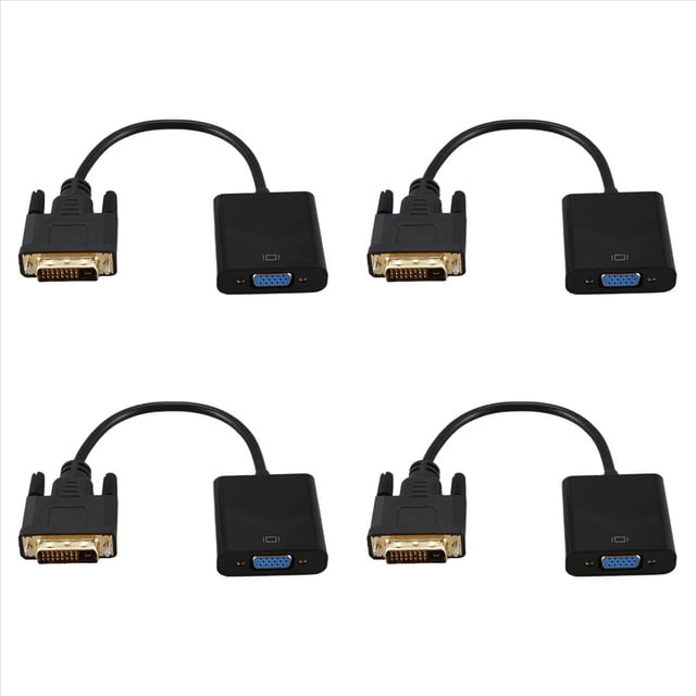 4X Dvi A Vga Cable Adaptador 1080P Dvi-D A Vga Cable 24 + 1 25 Pines Dvi Macho A 15 Pines Vga Hembra Conversor de Video para Visualización de Pc