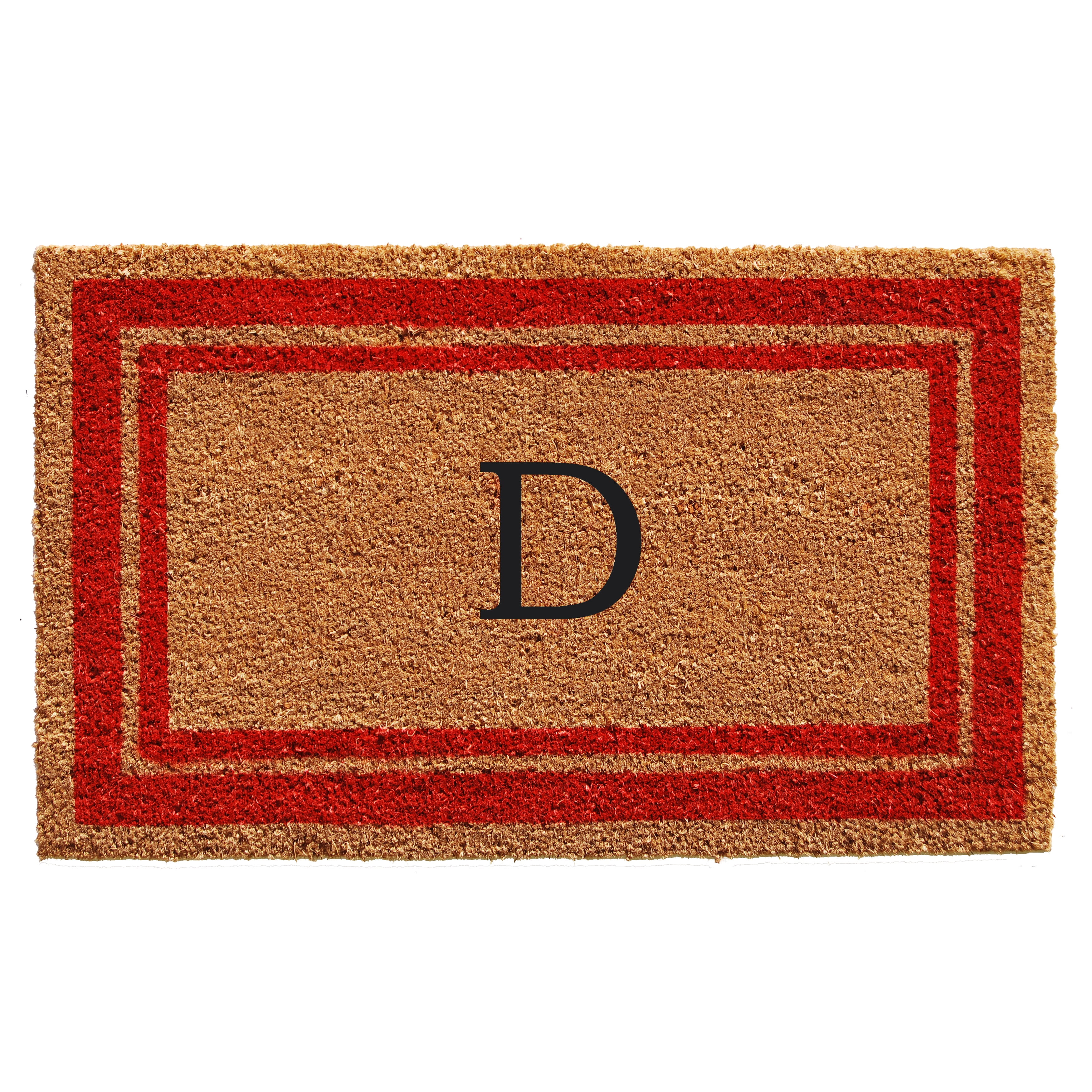 Momentum Mats Red Border Monogram Doormat (1'6 x 2'6)
