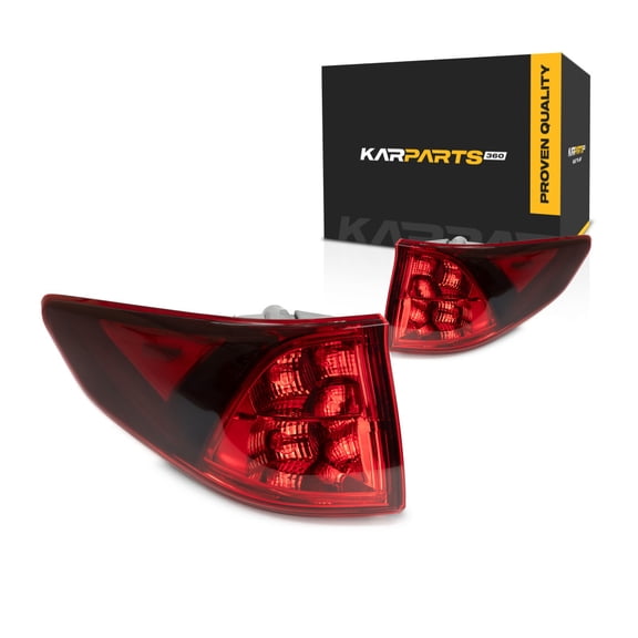 KarParts360 For Honda Odyssey 2023 2024 2025 Tail Light Assembly Driver And Passenger Side | Pair | Outer | CAPA | Sport Model | Black | LED w/ Bulb | HO2804131C, HO2805131C | 33550THRA11, 33500THRA1