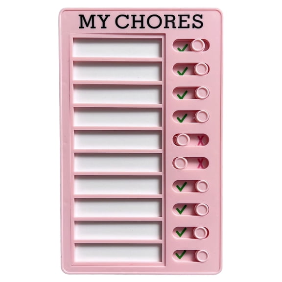 Checklist Board to Do List Boards,Plastic Chore Chart Memo Checklist Boards with Slider,7.87x4.72 inch Portable Daily Affairs Detachable Schedule Planner for Home Office Check Items (Pink)