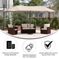 thumbnail image 3 of Emma + Oliver 15 FT Weather and Water-Resistant Triple Head Patio Umbrella with Crank Handle and Easy Lift in Tan, 3 of 9