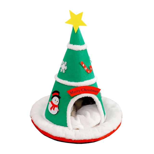 Cama para Gatos con Forma de de Navidad con Cojín Extraíble, Cojín Suave, Acogedor, Ideal Como Regalo, Creativa Cueva Navideña para Perros Y Gat
