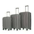 thumbnail image 2 of Hardside Luggage 20"/24"/28" 3 pcs/set in PP Spinner Wheel Luggage, Carry on Suitcase, Matching Color, Combination Lock (Silver grey),Hardside Suitcase, 2 of 24