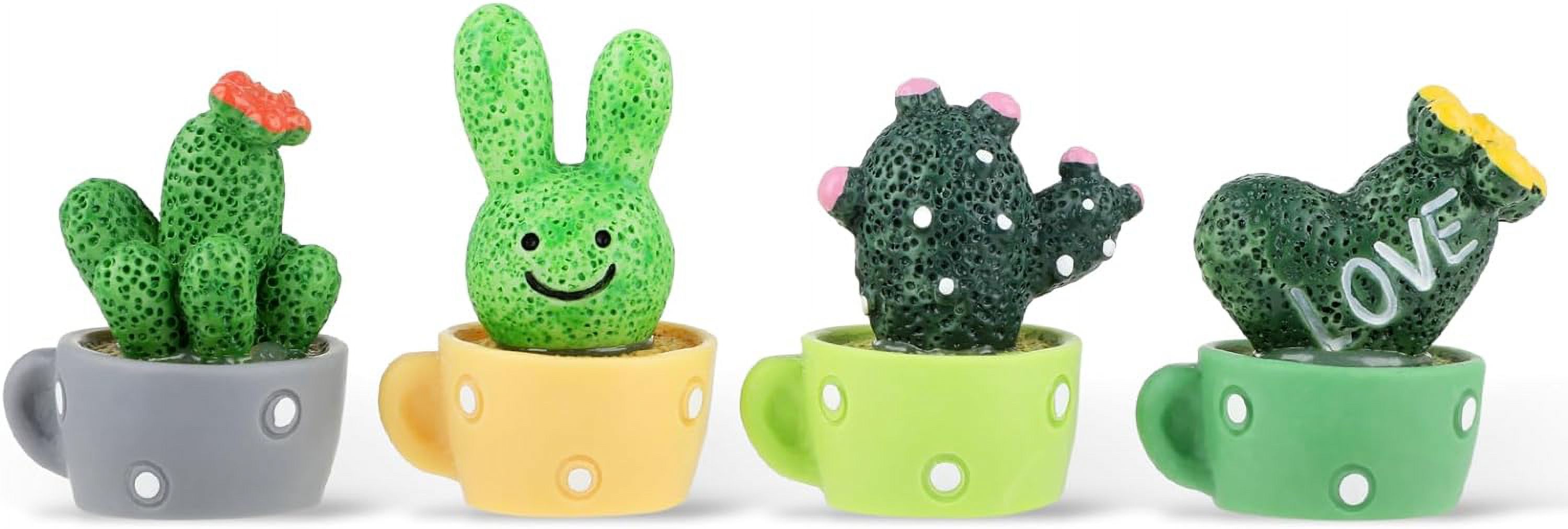 4 Pcs Cactus Car Decoration, Small Artificial Cactus Car Decoration Car Interior Cactus Ornament Cute Green Plant Cactus for Car Dashboard Home Office Desk Computer Table