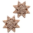thumbnail image 1 of 0.06 Ctw Round Shape White Cz Gemstone 925 Sterling Silver Yellow Plated Star Stud Earrings, 1 of 2