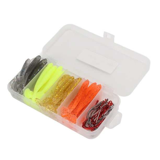 Soft Lures, PVC Artificial Reusable Soft Fishing Lures Kit With Stainless  Steel Crank Hooks For Bass Fishing 6cm,5cm 