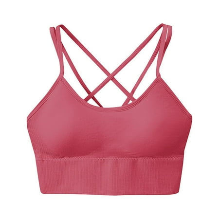 

asdoklhq Sports Bras for Women Women Seamless Sports Bra Wirefree Yoga Bra With Removable Pads