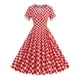 thumbnail image 1 of Puntoco Vestido Rojo De Longitud Media Que Cubre Los Glúteos Y La Cintura Estilo Tablero De Ajedrez Estilo Hepburn Para Mujer Rojo L,Regalos Para Mujer Joven, 1 of 9