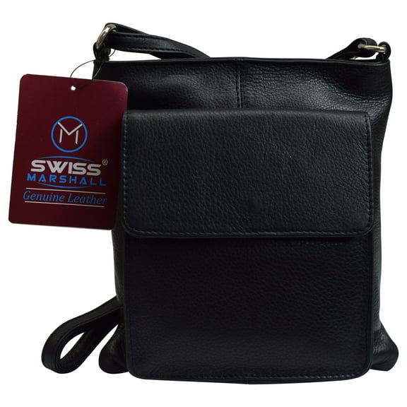 Ladies Luxury Shoulder Bag Front Pouch Pocket Genuine Leather Womens Handbag