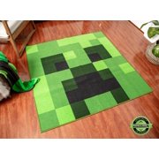 Minecraft Green Creeper Square Area Rug | 52 Inches