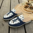thumbnail image 3 of EKVAHL Women's Slip On Mule Loafers, Soft Suede Polka Dot Backless Flats, Tassel Decor Daily Office Walking Flats Blue, 3 of 5